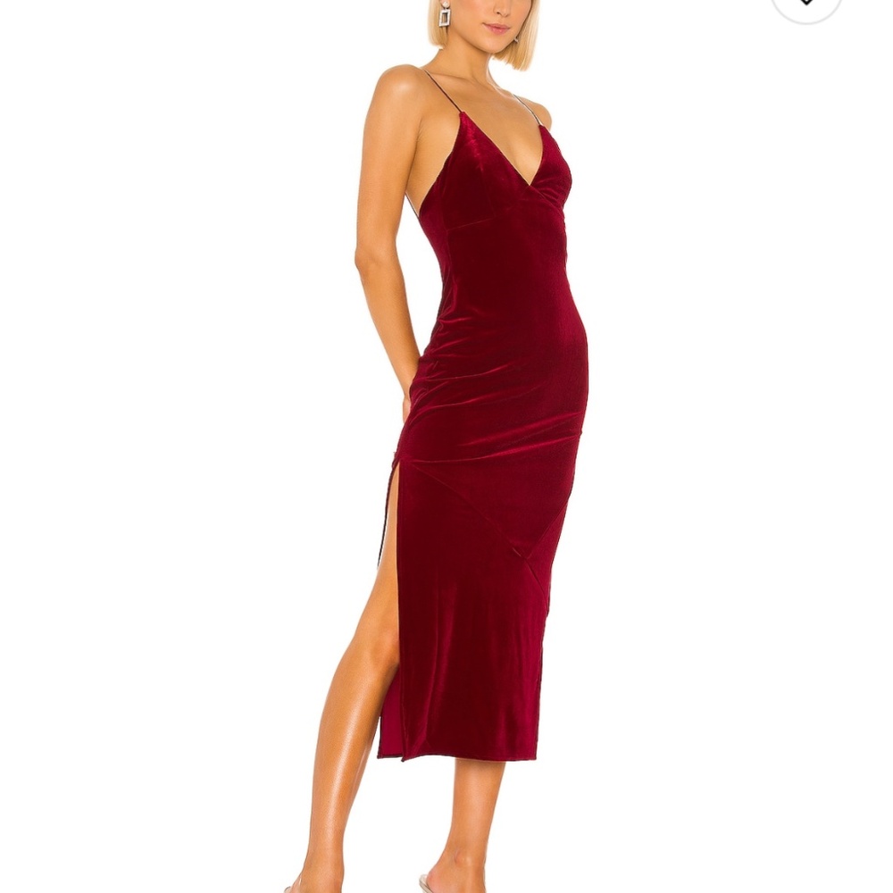 Revolve Ruby Red Velvet Dress- S